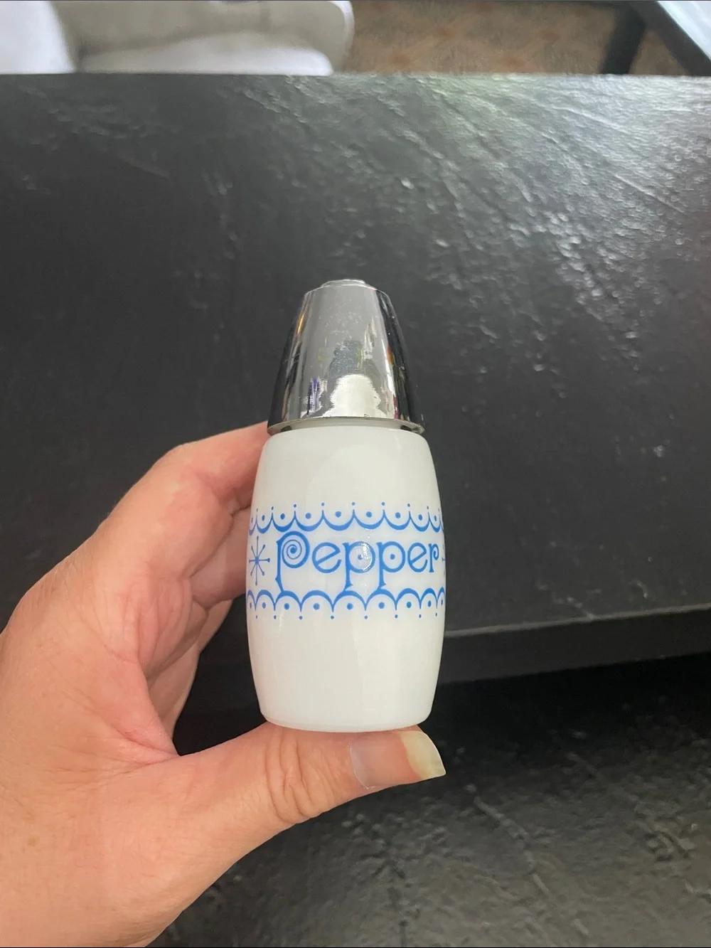 Gemco Pepper White and Blue Ceramic Pepper Shaker
